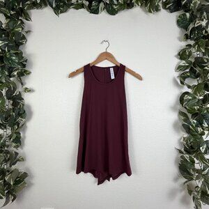 Athleta Athletic Scoop Neck Open Tie Back Tank Top Maroon Women’s Size S